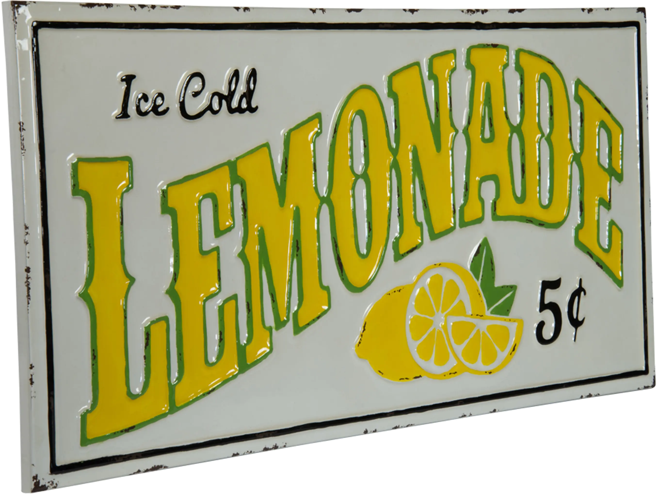 Yellow, White and Black Lemonade Metal Sign-2