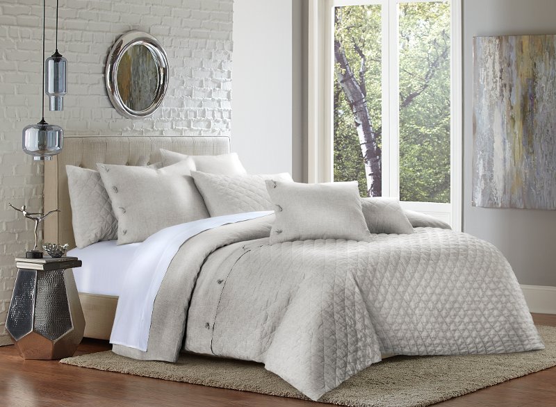 Natural Linen 8 Piece King Bedding Collection Gibson Rc Willey Furniture Store