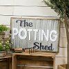 White, Black and Metal Potting Shed Sign