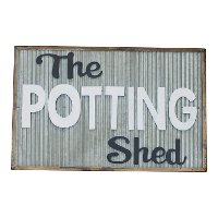 White, Black and Metal Potting Shed Sign-2