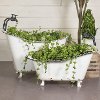 25 Inch White and Black Metal Tub Planter