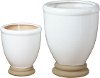 Clearance 6 Inch White and Brown Ceramic Planter