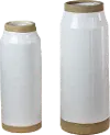 Clearance 11 Inch White and Brown Ceramic Pot