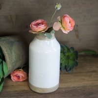 8 Inch White and Brown Ceramic Pot-2