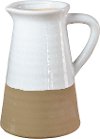 Clearance Two Tone White and Brown Ceramic Planter with Handle