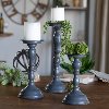 10 Inch Charcoal Gray Metal Candle Holder