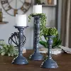 Clearance 8 Inch Charcoal Gray Metal Candle Holder