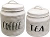 Cream and Black Ceramic Tea Lidded Canister
