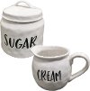 Clearance White and Black Ceramic Cream Pitcher with Handle