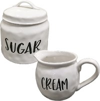 White and Black Ceramic Sugar Container