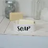 Clearance White and Black Ceramic Oval Soap Dish