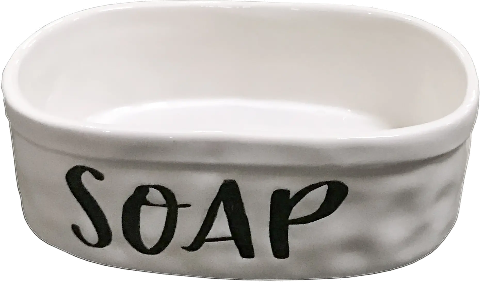 White and Black Ceramic Oval Soap Dish-2