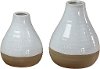 4 Inch White and Brown Ceramic Pot
