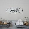 White and Black Bath Decorative Metal Sign