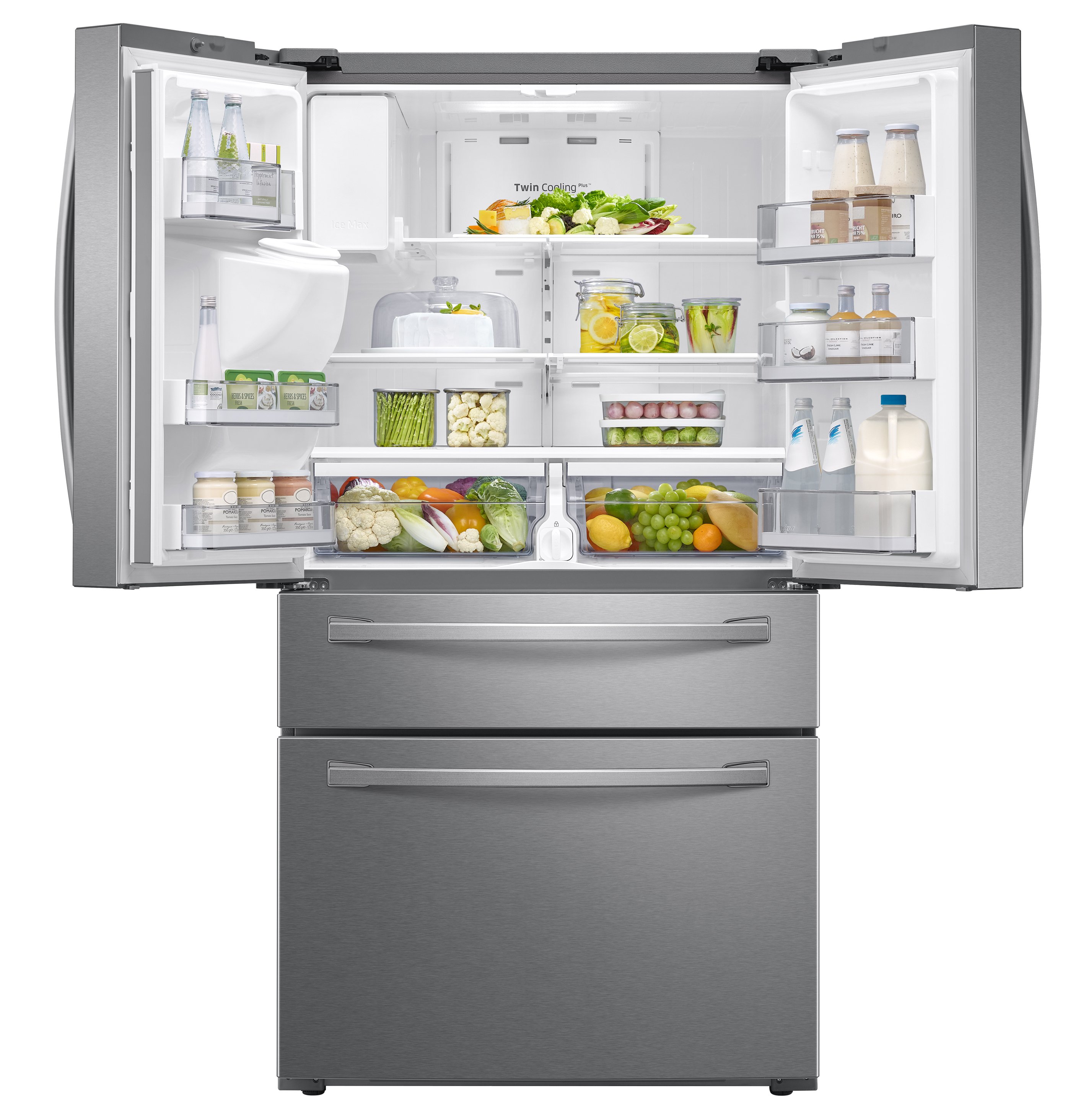 RF28R7201SR Samsung 28 cu ft 4 Door French Door Smart Refrigerator - 36 W Stainless Steel-2