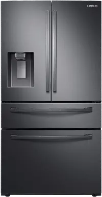 RF28R7201SG Samsung 28 cu ft 4 Door French Door Refrigerator - Black Stainless Steel