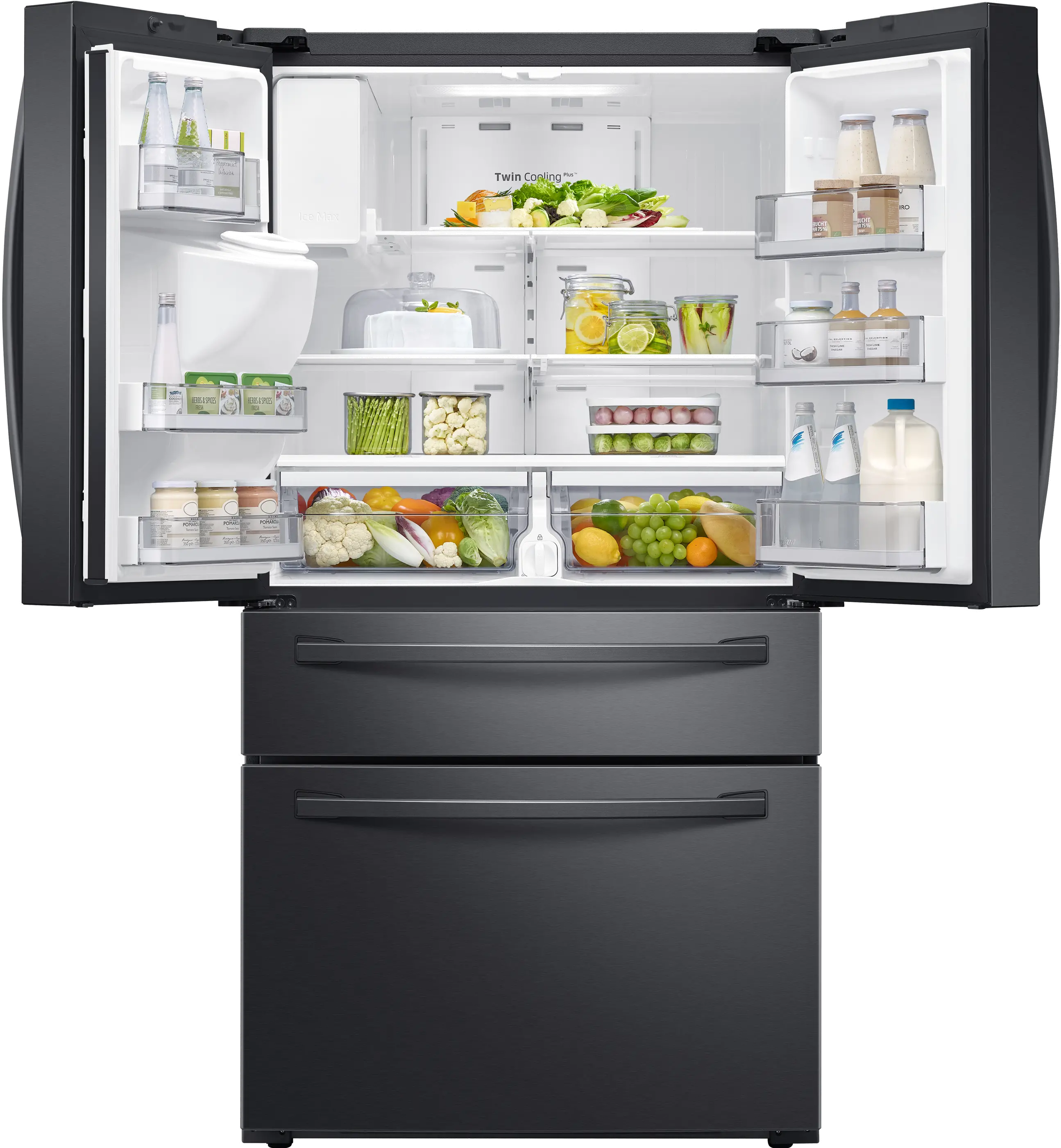 RF28R7201SG Samsung 28 cu ft 4 Door French Door Refrigerator - Black Stainless Steel-3