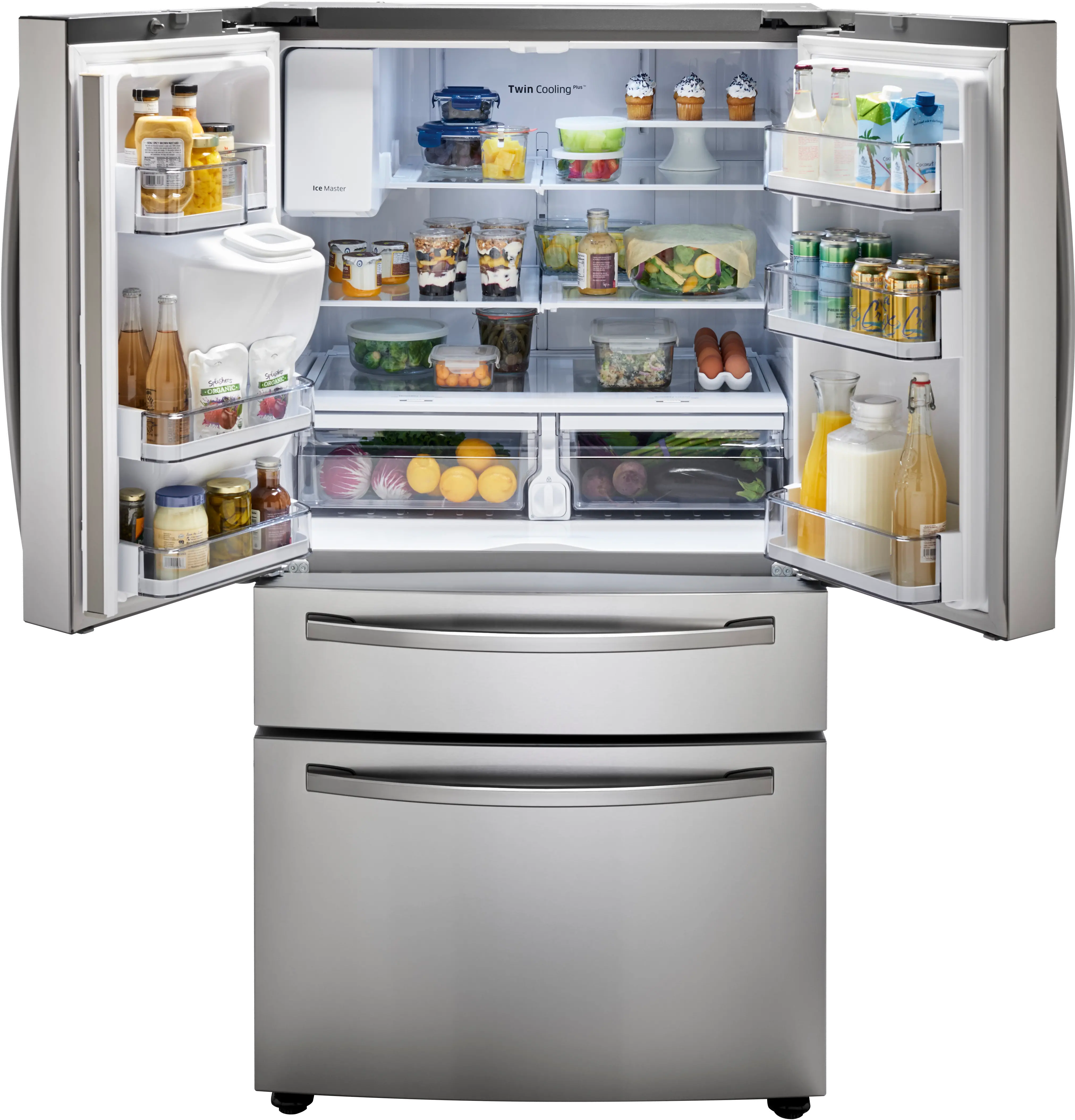 RF24R7201SR Samsung 22.6 cu ft 4 Door Refrigerator - Counter Depth Stainless Steel-2