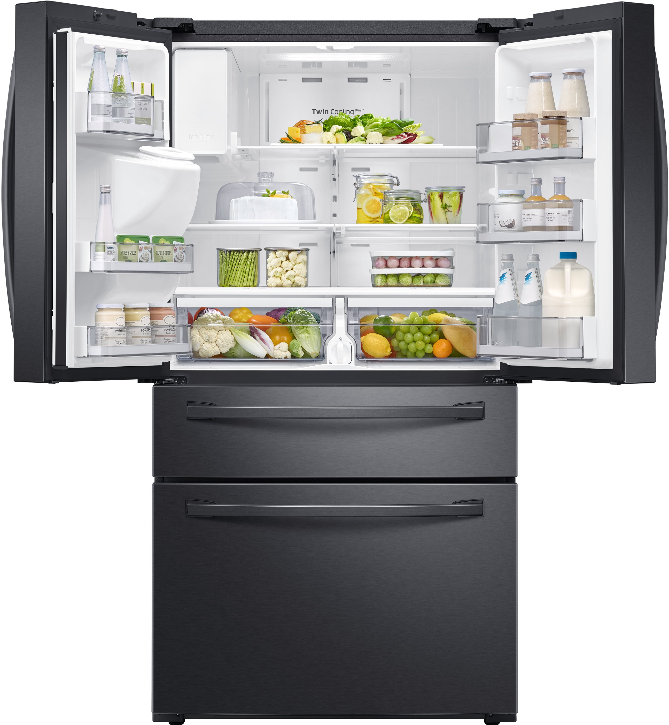 RF24R7201SG Samsung French 4 Door Smart Refrigerator - Counter Depth, 22.6 cu. ft., 36 Inch Black Stainless Steel-2