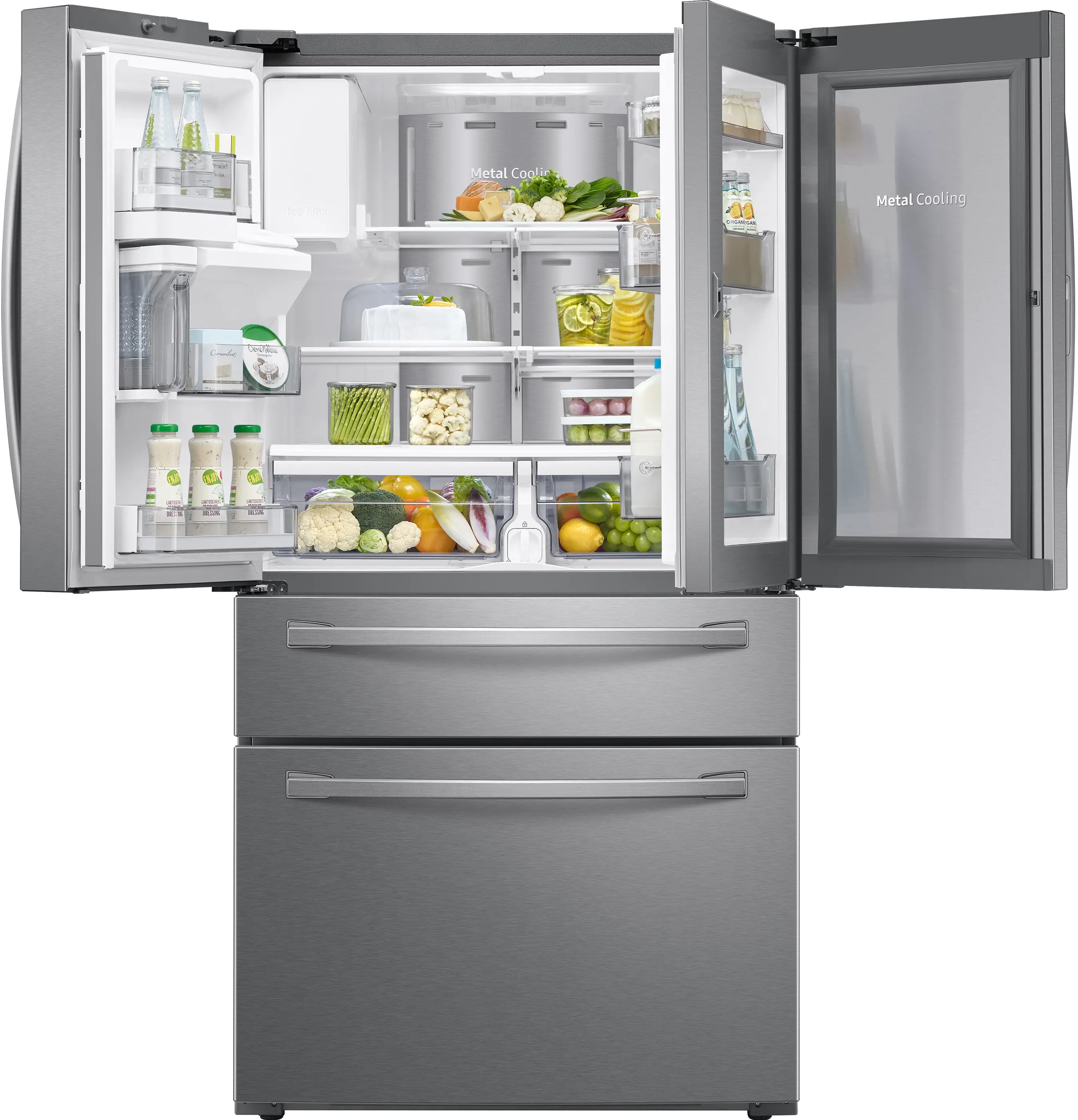 RF22R7351SR Samsung 22.4 cu ft 4 Door Refrigerator - Counter Depth Stainless Steel-2