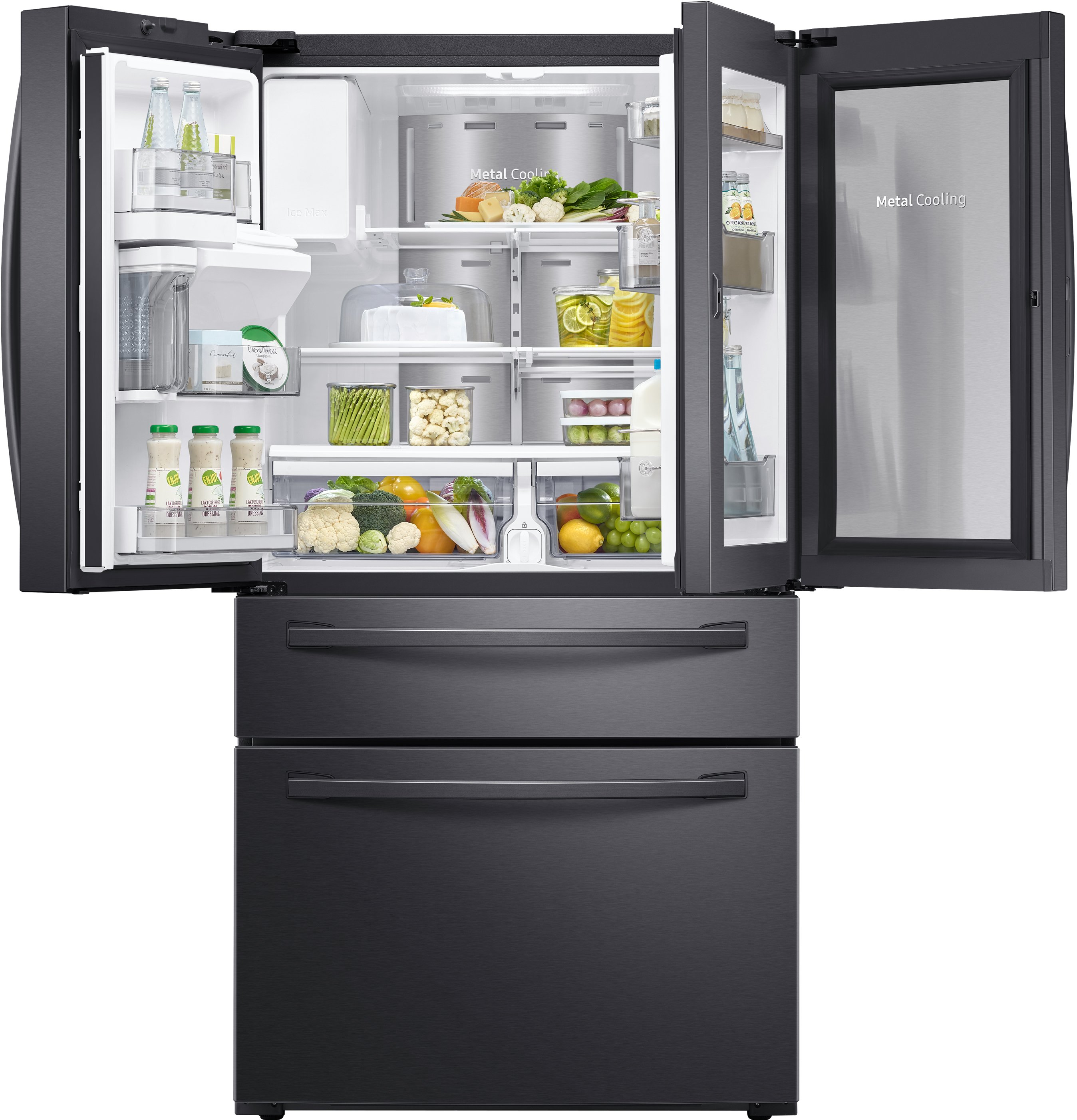 RF22R7351SG Samsung 22.4 cu ft Counter Depth French Door Refrigerator with Food Showcase - 36 W Black Stainless Steel-3