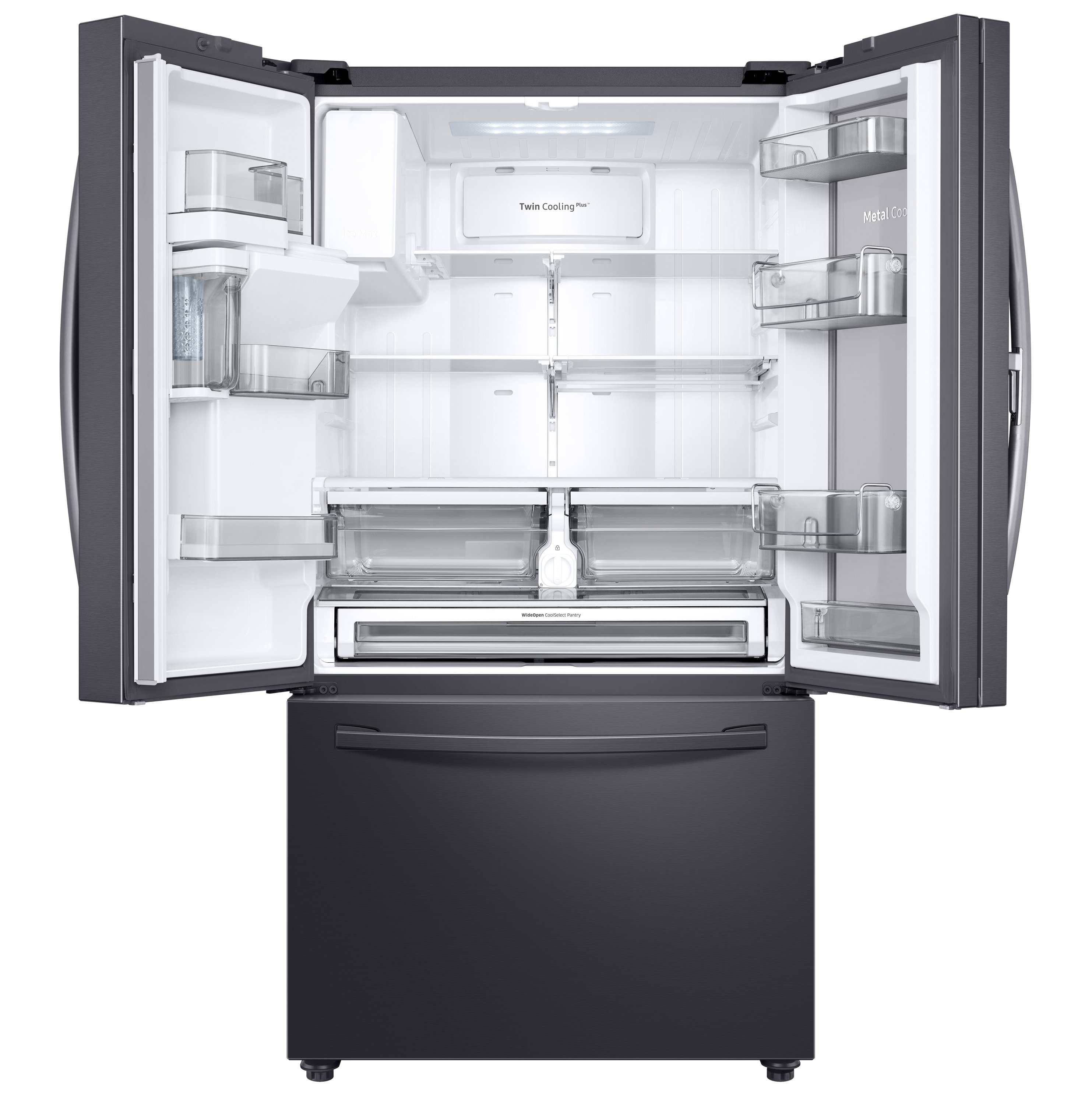 RF28R6301SG Samsung 28 cu ft French Door-in-Door Smart Refrigerator - 36 W Black Stainless Steel-2