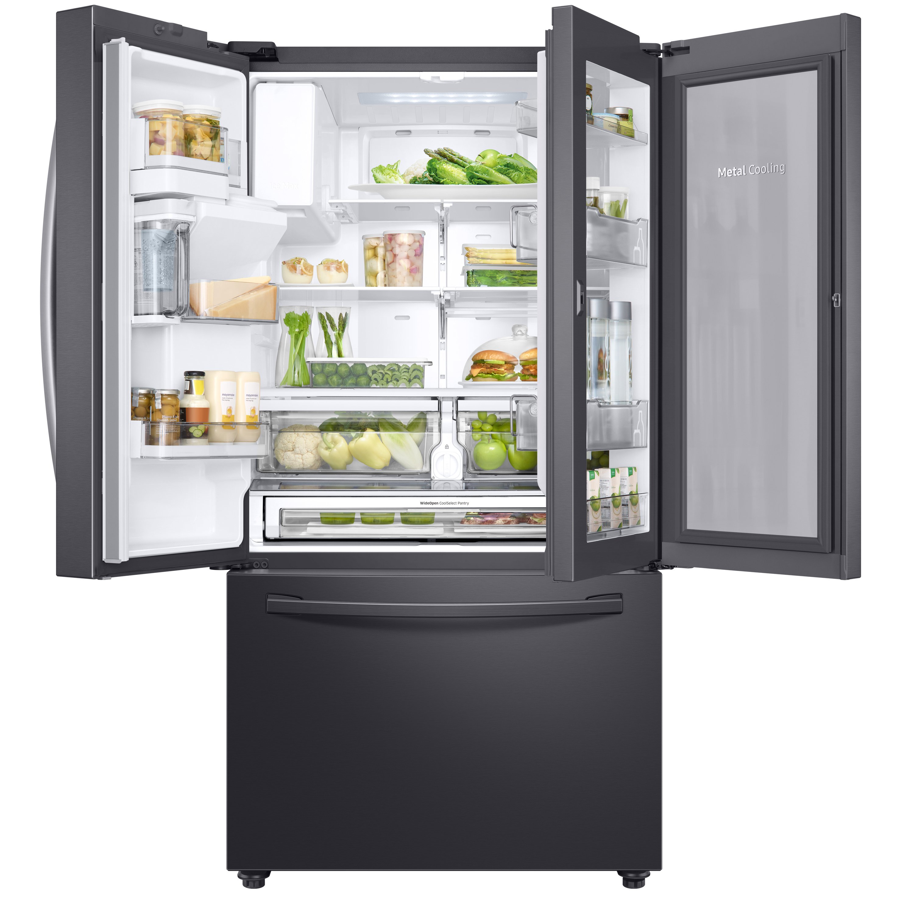 RF28R6301SG Samsung 28 cu ft French Door-in-Door Smart Refrigerator - 36 W Black Stainless Steel-3