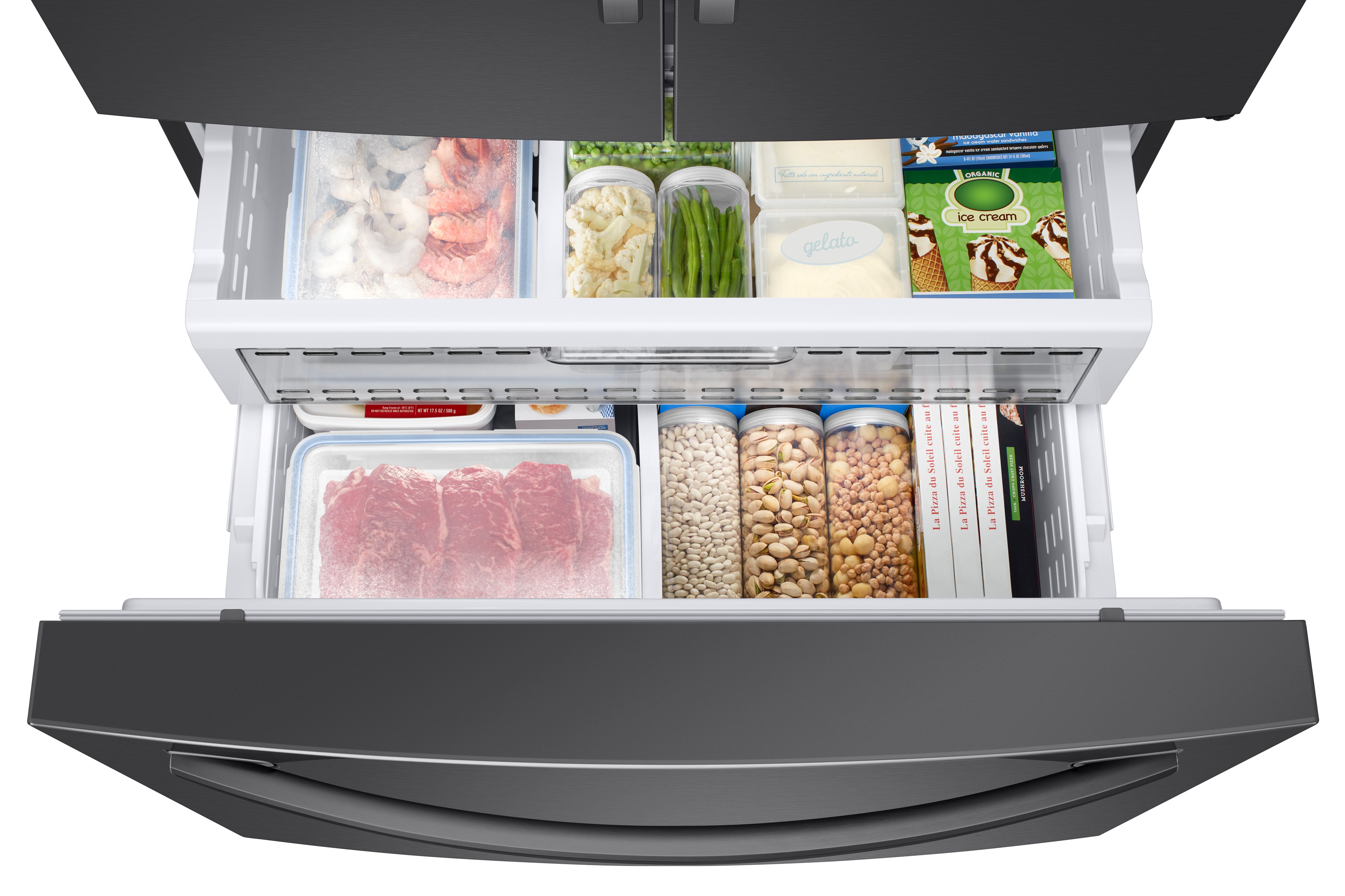 RF28R6301SG Samsung 28 cu ft French Door-in-Door Smart Refrigerator - 36 W Black Stainless Steel-6