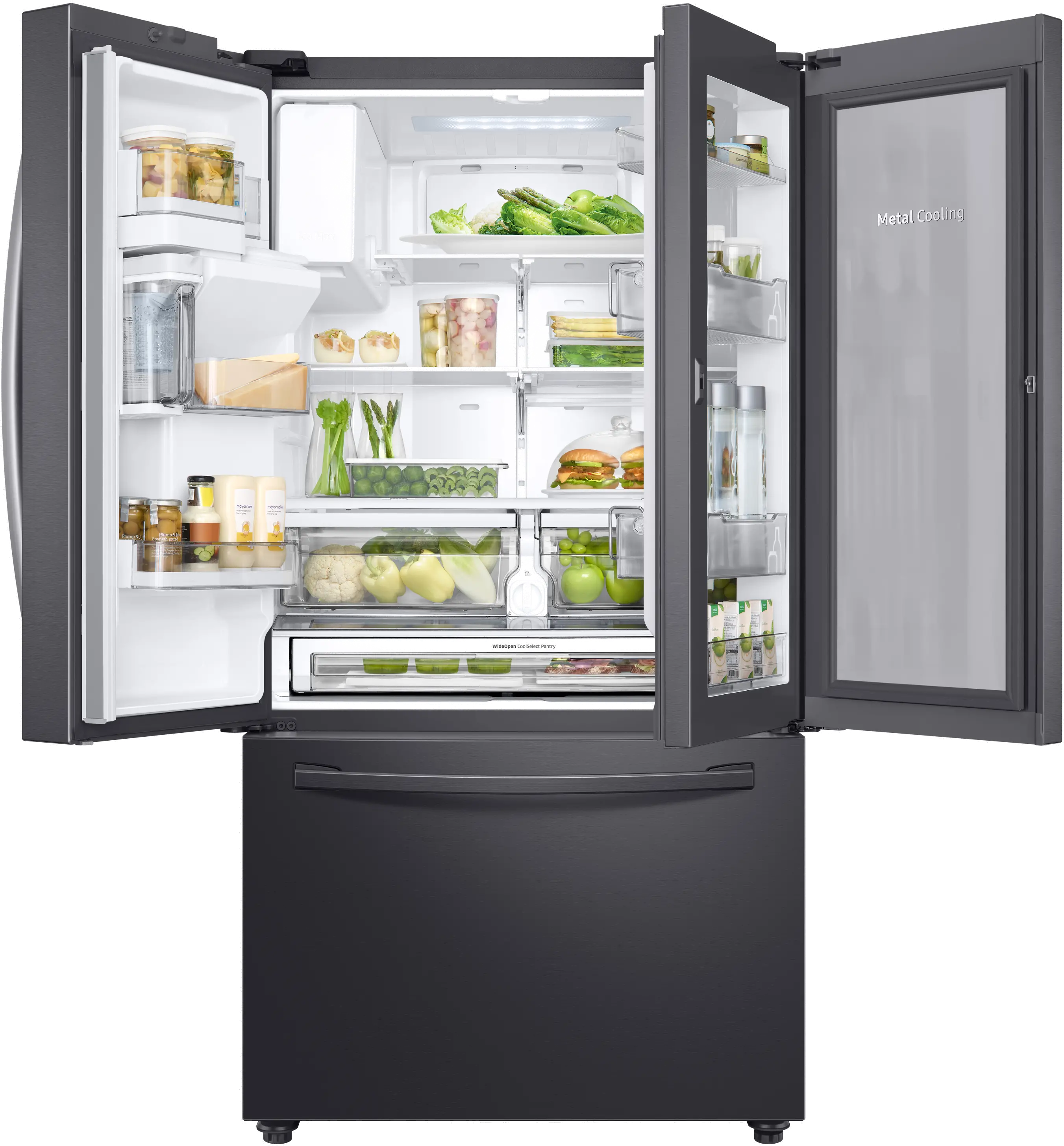 RF28R6301SG Samsung 28 cu ft French Door in Door Smart Refrigerator - Black Stainless Steel-3