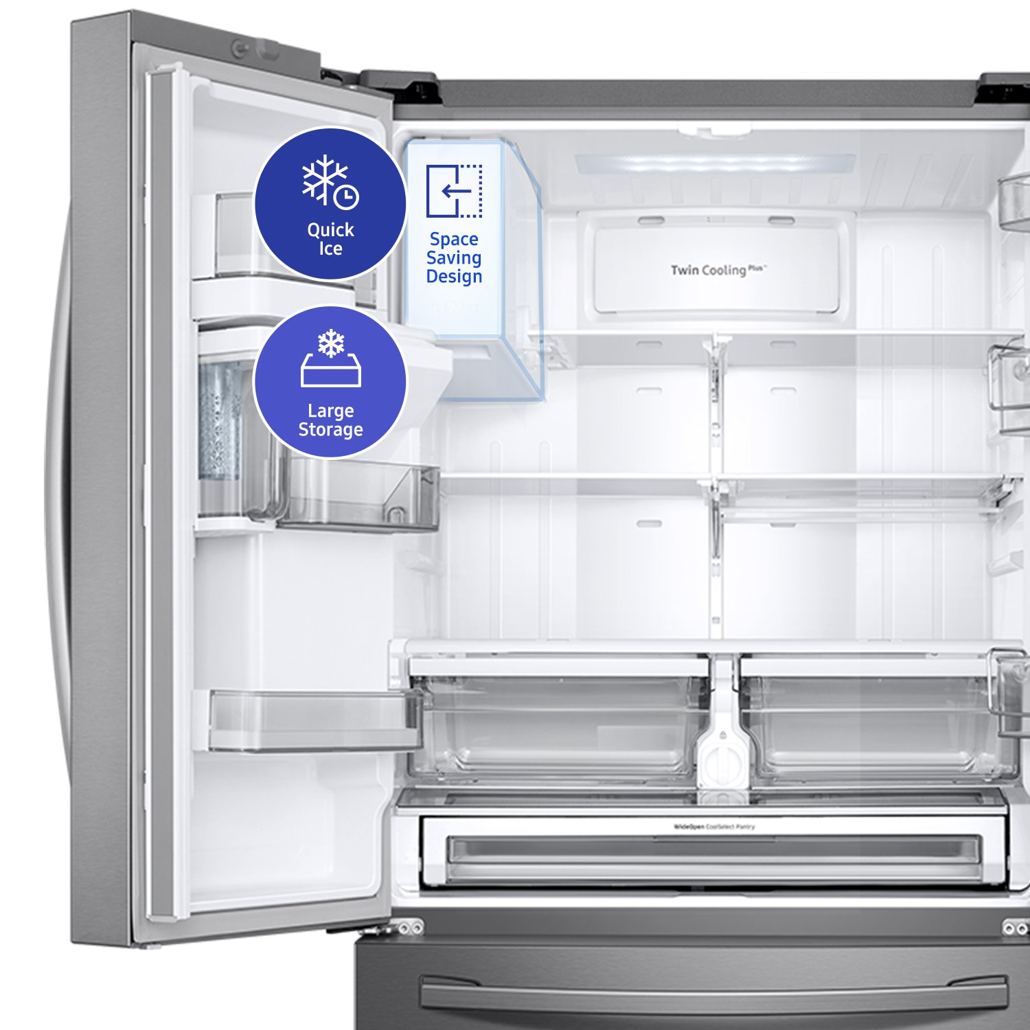 RF23R6301SR Samsung Counter Depth French Door-in-Door Refrigerator - 22.5 cu ft, 36 W Stainless Steel-8