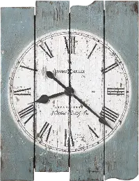 Hand Painted Antique Blue Plank Wall Clock - Mack Road