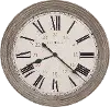 30 Inch Worn Aged Brown Round Wall Clock - Nesto