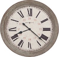 30 Inch Worn Aged Brown Round Wall Clock - Nesto