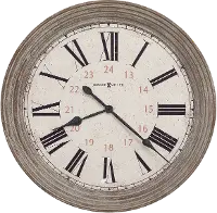 30 Inch Worn Aged Brown Round Wall Clock - Nesto