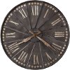 35 Inch Antique Charcoal Metal Wall Clock - Stockard