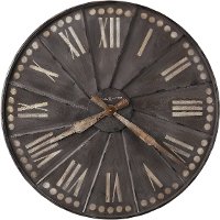 35 Inch Antique Charcoal Metal Wall Clock - Stockard