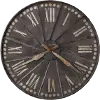 Antique Black Charcoal Oversized Metal Wall Clock - Stockard