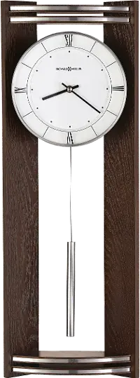 Black Coffee and Silver Contemporary Wall Clock - Deco
