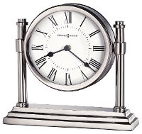 Polished Chrome Metal Mantel Table Clock - Drayson