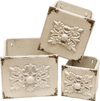 4 Inch Distressed Cream Wooden Drawer