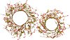 Red and Pink Victorian Bead Wreath Arrangement Set of 2