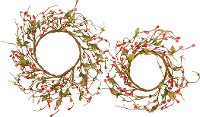 Red and Pink Victorian Bead Wreath Arrangement Set of 2