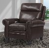 Clydesdale Brown Leather-Match High Leg Power Recliner - Fresh
