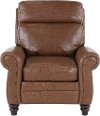 Bourbon Brown Leather-Match High Leg Power Recliner - Fresh