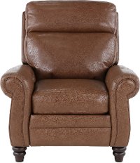 Bourbon Brown Leather-Match High Leg Power Recliner - Fresh