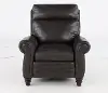 Fresh Twilight Gray Leather-Match High Leg Power Recliner