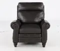 Fresh Twilight Gray Leather-Match High Leg Power Recliner