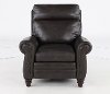 Twilight Gray Leather-Match High Leg Power Recliner - Douglas