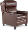 Dart Walnut Brown Leather-Match High Leg Power Recliner