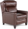 Walnut Brown Leather-Match High Leg Power Recliner - Dart